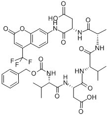 Z-缬氨酰-天冬氨酰-丙氨酰-天冬氨酸-氨基三氟甲基香豆素结构式_219138-08-6结构式