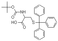 N-叔丁氧羰基-S-三苯甲基-L-半胱氨酸结构式_21947-98-8结构式