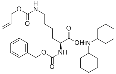 (S)-6-(((烯丙氧基)羰基)氨基)-2-(((苄氧基)羰基)氨基)己酸 二环己基胺结构式_220369-84-6结构式