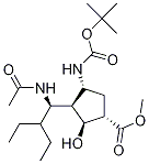 (1S,2S,3R,4R)-3-((R)-1-乙酰氨基-2-乙基丁基)-4-(叔丁氧基羰基氨基)-2-羟基环戊烷羧酸甲酯结构式_229614-05-5结构式