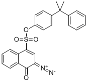 4-(1-甲基-1-苯乙基)苯基 3-重氮基-3,4-二氢-4-氧代-1-萘磺酸结构式_23121-00-8结构式