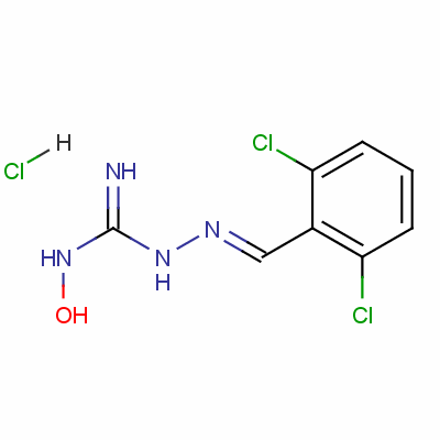3-[(2,6-二氯苯基)亚甲基]-N-羟基氨基胍单盐酸盐结构式_23256-40-8结构式