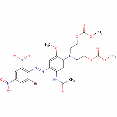 Methyl 7-[5-acetamido-4-[(2-bromo-4,6-dinitrophenyl)azo]-2-methoxyphenyl]-3-oxo-2,4,10-trioxa-7-azaundecan-11-oate Structure,23422-33-5Structure