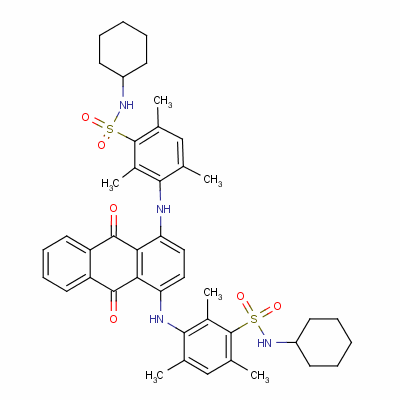 3,3-[(9,10-二氢-9,10-二氧代-1,4-蒽二基)二亚氨基]双[n-环己基-2,4,6-三甲基-苯磺酰胺结构式_23552-74-1结构式