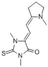 1,3-二甲基-5-[(1-甲基-2-吡咯烷亚基)亚乙基]-2-硫代-4-咪唑啉酮结构式_2445-60-5结构式