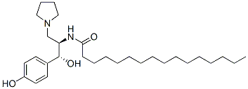 N-[(1R,2R)-2-羟基-2-(4-羟基苯基)-1-(1-吡咯烷甲诺)乙基]-十六胺结构式_245329-77-5结构式