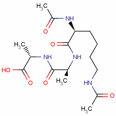 乙酰基-赖氨酰(乙酰基)-D-丙氨酰-D-丙氨酸结构式_24570-39-6结构式
