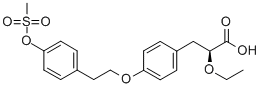 (S)-2-乙氧基-3-[4-[2-(4-甲烷磺酰氧基-苯基)-乙氧基]-苯基]-丙酸结构式_251565-85-2结构式