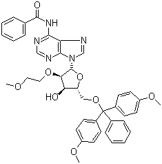 N-苯甲酰基-5’-O-DMTr-2’-O-(2-甲氧基乙基)-腺苷酸结构式_251647-48-0结构式