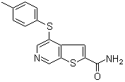 4-[(4-甲基苯基)硫基]噻吩并[2,3-C]吡啶-2-甲酰胺结构式_251992-66-2结构式