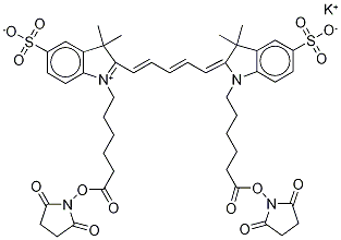青色素5联己酸染料,琥珀酰亚胺基酯,钾盐结构式_252255-42-8结构式