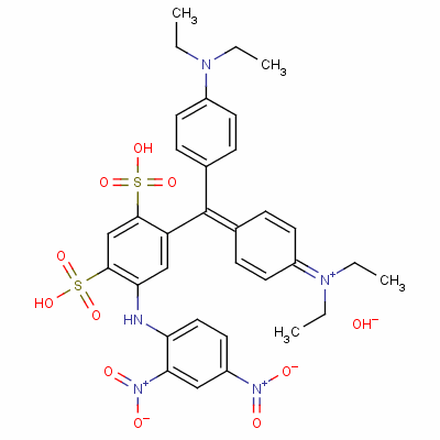 二乙基[4-[[4-(二乙基氨基)苯基][5-[(2,4-二硝基苯基)氨基]-2,4-二磺基苯基]亚甲基]-2,5-环己二烯-1-亚基]铵氢氧化物结构式_25305-96-8结构式