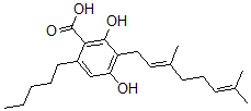 大麻萜酚酸结构式_25555-57-1结构式