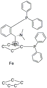 (1S)-二苯基膦-2-[(R)-α-(N,N-二甲胺)-邻二苯膦苯甲基]二茂铁结构式_255884-98-1结构式