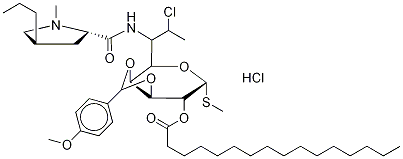3,4-O-p-对甲氧亚苄基克林霉素棕榈酸酯盐酸盐结构式_25670-17-1结构式