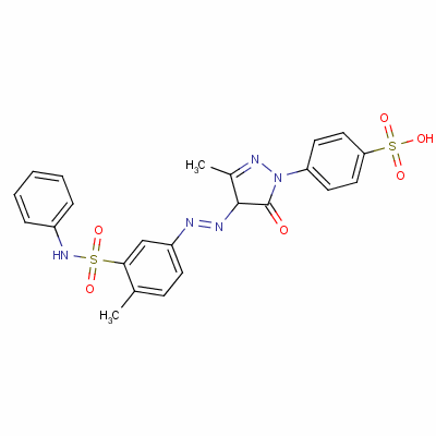 4-[4,5-二氢-3-甲基-4-[[4-甲基-3-[(苯基氨基)磺酰基]苯基]氮杂]-5-氧代-1H-吡唑-1-基]-苯磺酸结构式_25739-67-7结构式