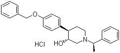 (3R,4r)-1-[(1r)-1-苯基乙基]-4-[4-(苯基甲氧基)苯基]-3-羟基哌啶盐酸盐结构式_257938-65-1结构式