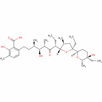 拉沙里菌素结构式_25999-31-9结构式