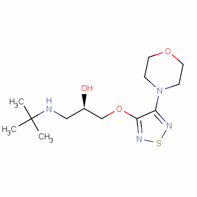 (+)-1-(叔-丁基氨基)-3-[(4-吗啉基-1,2,5-噻二唑-3-基)氧基]丙-2-醇结构式_26839-76-9结构式