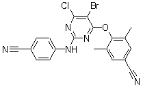 4-[[5-溴-6-氯-2-[(4-氰基苯基)氨基]-4-嘧啶基]氧基]-3,5-二甲基苯腈结构式_269055-76-7结构式