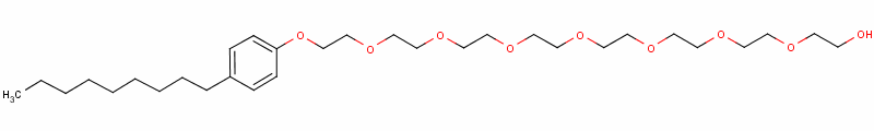 23-壬基苯氧基-3,6,9,12,15,18,21-七氧杂二十三烷-1-醇结构式_27177-05-5结构式