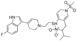 1-[2-[4-(6-氟-1H-3-吲哚基)-3,6-二氢-1(2H)-吡啶基]乙基]-3,4-二氢-3-(1-甲基乙基)-6-(甲磺酰基)-1H-2,1,3-苯并噻二嗪 2,2-二氧化物结构式_271780-64-4结构式