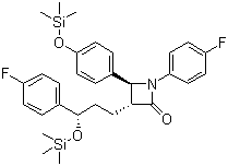 (3R,4S)-1-(4-氟苯基)-3-[(3S)-3-(4-氟苯基)-3-三甲硅氧基丙基]-4-(4-三甲硅氧苯基)-2-氮杂环丁酮结构式_272778-13-9结构式