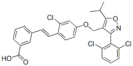 3-[2-[2-氯-4-[[3-(2,6-二氯苯基)-5 -(1-甲基乙基)-4-异噁唑基]甲氧基]苯基]乙烯基]-苯甲酸结构式_278779-30-9结构式