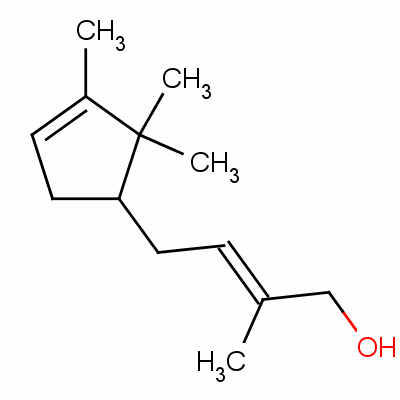2-甲基-4-(2,2,3-三甲基-3-环戊烯-1-基)-2-丁烯-1-醇结构式_28219-60-5结构式