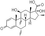 6,9-二氟-11,17-二羟基-16-甲基-3-氧代雄甾-1,4-二烯-17-羧酸结构式_28416-82-2结构式