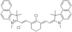 2-[2-[2-氯-3-[2-(1,3-二氢-1,1,3-三甲基-2H-苯并[E]吲哚-2-亚基)乙亚基]-1-环己烯-1-基L]乙烯基]-1,1,3-三甲基-1H-苯并[E]吲哚氯化物结构式_297173-98-9结构式