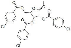 1-甲氧基-2,3,5-三(4-氯苯甲酰)氧基-beta-D-呋喃核糖结构式_29755-00-8结构式