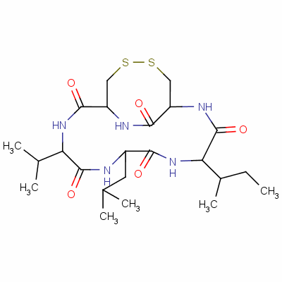4-丁烷-2-基-7-(2-甲基丙基)-10-丙-2-基-15,16-二硫杂-2,5,8,11,19-五氮杂双环[11.4.2]十九烷-3,6,9,12,18-五酮结构式_3022-92-2结构式