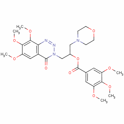 3,4,5-三甲氧基苯甲酸 2-(4-吗啉)-1-[(6,7,8-三甲氧基-4-氧代-1,2,3-苯并噻嗪-3(4H)-基)甲基]乙酯结构式_30271-85-3结构式