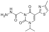 2-[3-异丙基-5-(4-甲基-1,3-噻唑-2-基)-2,6-二氧代-1,2,3,6-四氢嘧啶-1-基]乙酰肼结构式_306935-29-5结构式