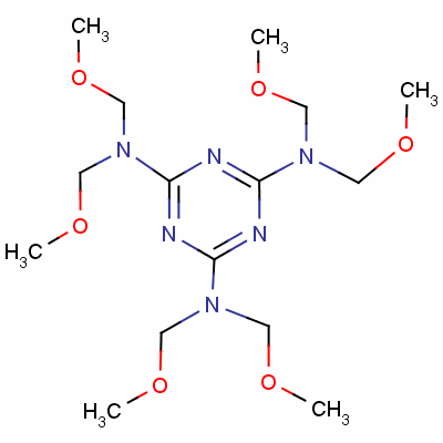2,4,6-三[双(甲氧基甲基)氨基]-1,3,5-三嗪结构式_3089-11-0结构式