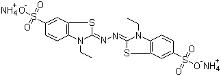 2,2’-联氮双(3-乙基苯并噻唑啉-6-磺酸)二铵盐结构式_30931-67-0结构式