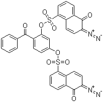 4-苯甲酰基-1,3-苯二酚双(6-偶氮-5,6-二氢-5-氧代萘-1-磺酸)酯结构式_31001-73-7结构式