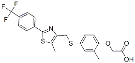 2-(4-((2-(4-(三氟甲基)苯基)-5-甲基噻唑-4-基)甲基硫基)-2-甲基苯氧基)乙酸结构式_317318-70-0结构式