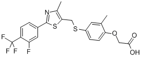 2-(4-(((2-(3-氟-4-(三氟甲基)苯基)-4-甲基噻唑-5-基)甲基)硫代)-2-甲基苯氧基)乙酸结构式_317318-84-6结构式