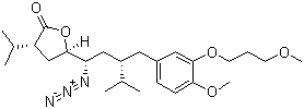 5(S)-[1(s)-叠氮基-3(s)-[4-甲氧基-3-(3-甲氧基丙氧基)苄基]-4-甲基戊基]-3(s)-异丙基二氢呋喃-2-酮结构式_324763-46-4结构式