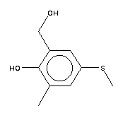4-(甲硫基)-6-(羟基甲基)邻甲酚结构式_32867-65-5结构式