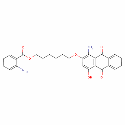 6-(1-氨基-4-羟基-9,10-二氧代蒽-2-基)氧基己基2-氨基苯甲酸酯结构式_32873-14-6结构式