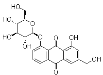芦荟大黄素-8-O-葡萄糖苷结构式_33037-46-6结构式