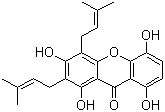 1,3,5,8-四羟基-2,4-双(3-甲基-2-丁烯基)-9H-氧杂蒽-9-酮结构式_33390-42-0结构式