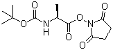 Boc-L-丙氨酸 N-丁二酰亚胺酯结构式_3392-05-0结构式