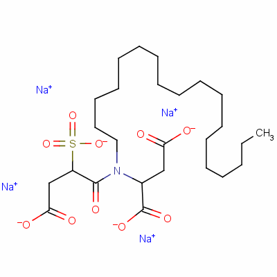 二羧乙基硬脂基磺基琥珀酰胺酸四钠结构式_3401-73-8结构式