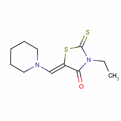 (5Z)-3-乙基-5-(哌啶-1-基亚甲基)-2-硫代-1,3-噻唑烷-4-酮结构式_34255-45-3结构式