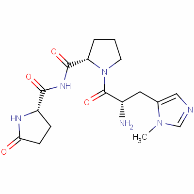 (2S)-N-[(2S)-1-[(2S)-2-氨基-3-(3-甲基咪唑-4-基)丙酰]吡咯烷-2-羰基]-5-氧代吡咯烷-2-甲酰胺结构式_34367-54-9结构式