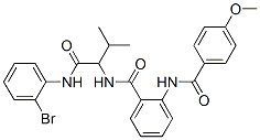 (9Ci)-N-[1-[[(2-溴苯基)氨基]羰基]-2-甲基丙基]-2-[(4-甲氧基苯甲酰基)氨基]-苯甲酰胺结构式_345244-53-3结构式
